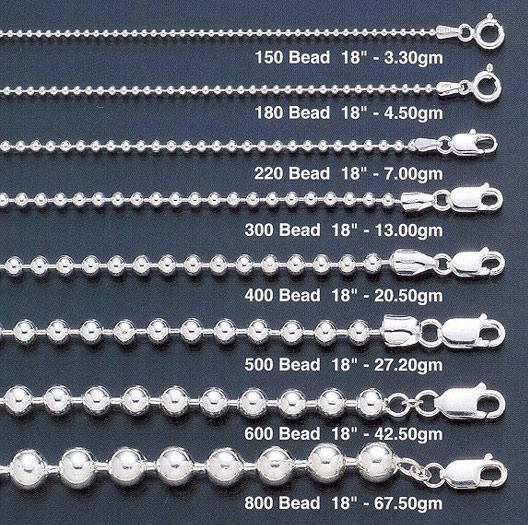 Silver bead and spacer chain dog tag chain